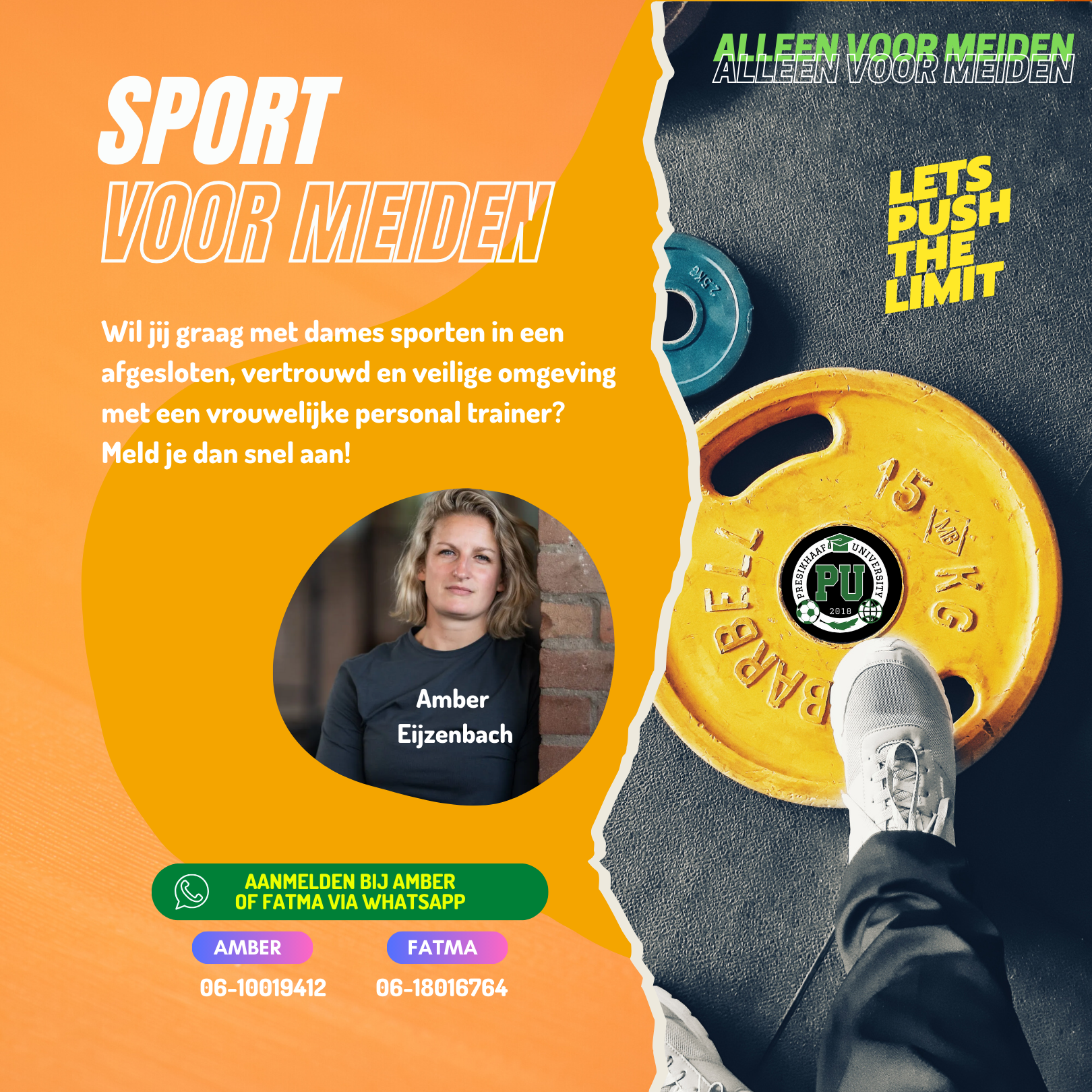 Personal training voor dames 15-25 jaar