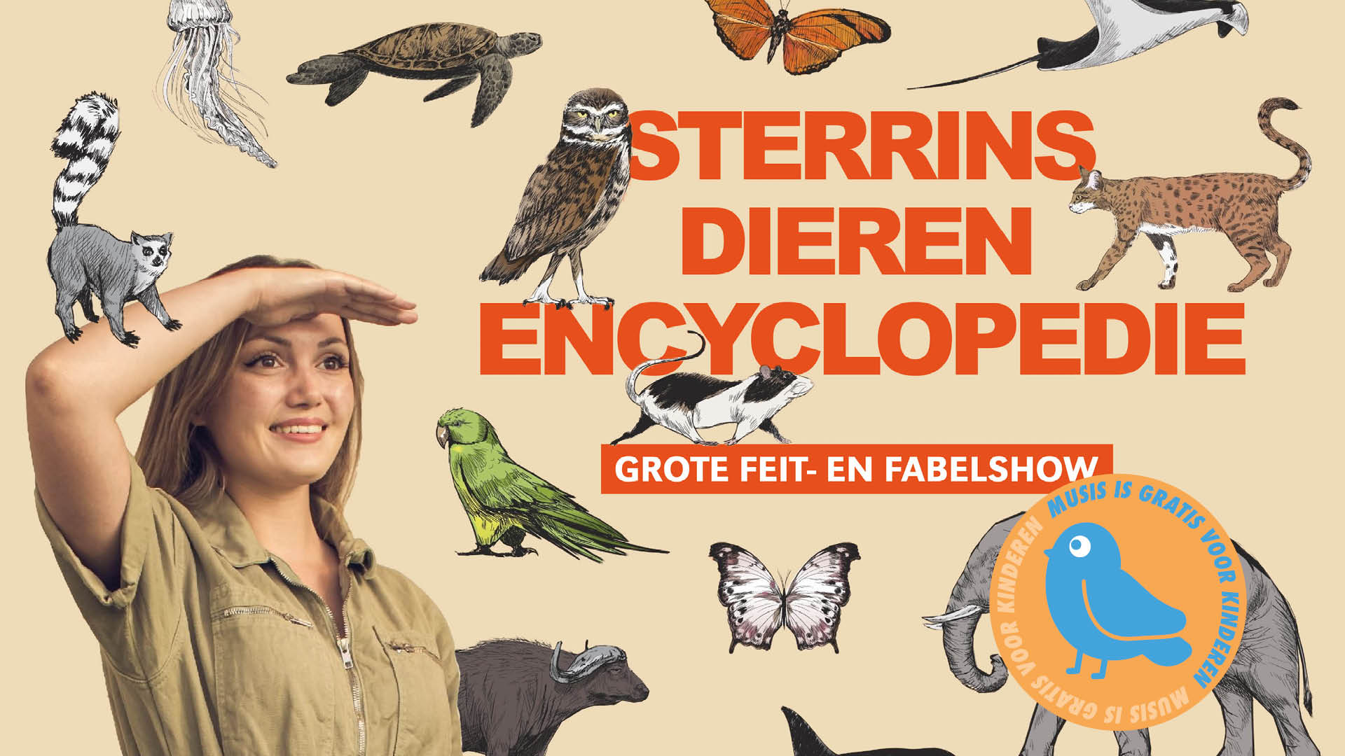 Theatervoorstelling Sterrin’s Dierenencyclopedie 🐍🐰🕷️